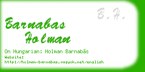 barnabas holman business card