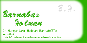 barnabas holman business card